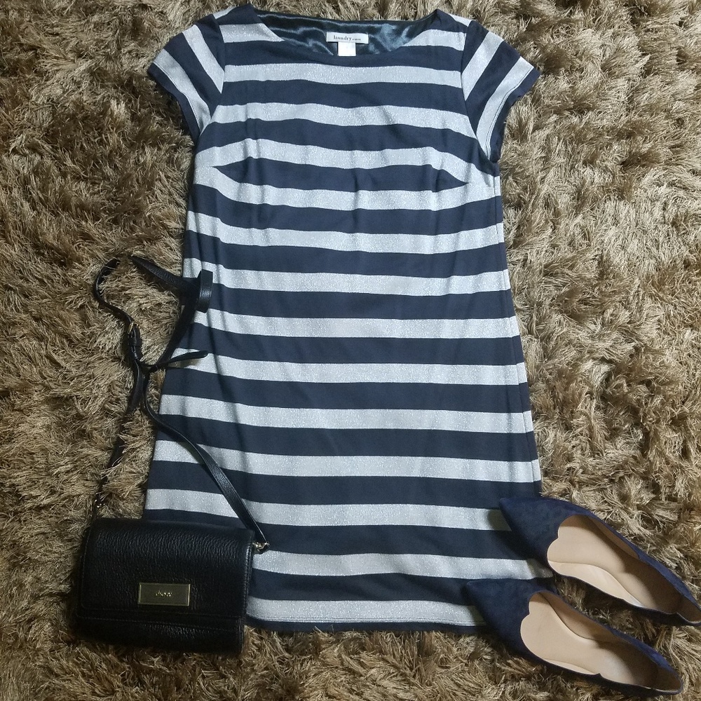 LAUNDRY by Design shift stripe dress, sz M